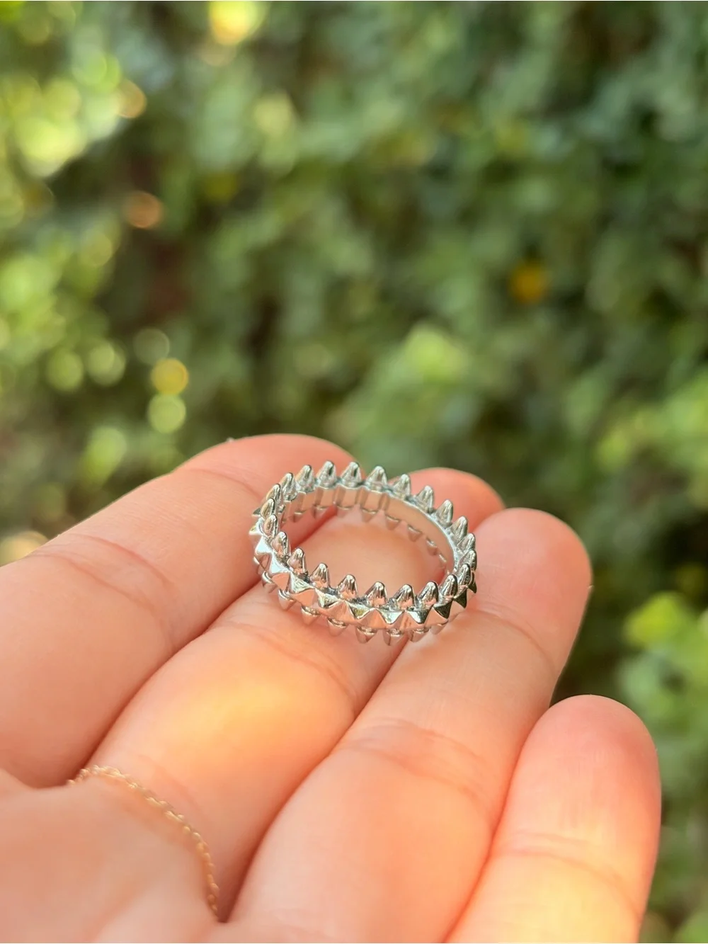 RingsTextured Spike-Detail Women’s Ring - Silver